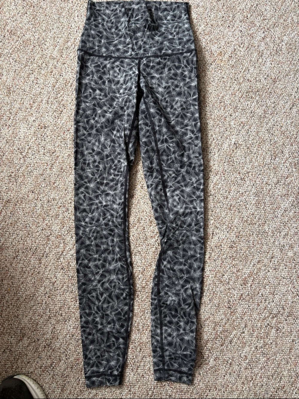 Lululemon Black Pattern Print High-Waist Leggings